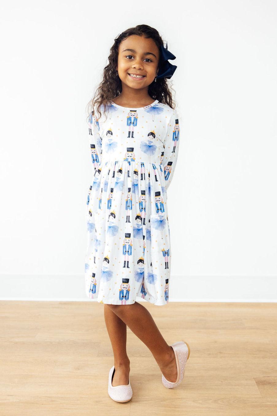 Mila & Rose Waltz of the Snowflakes long-sleeve Pocket Twirl Dress, additional product view 6