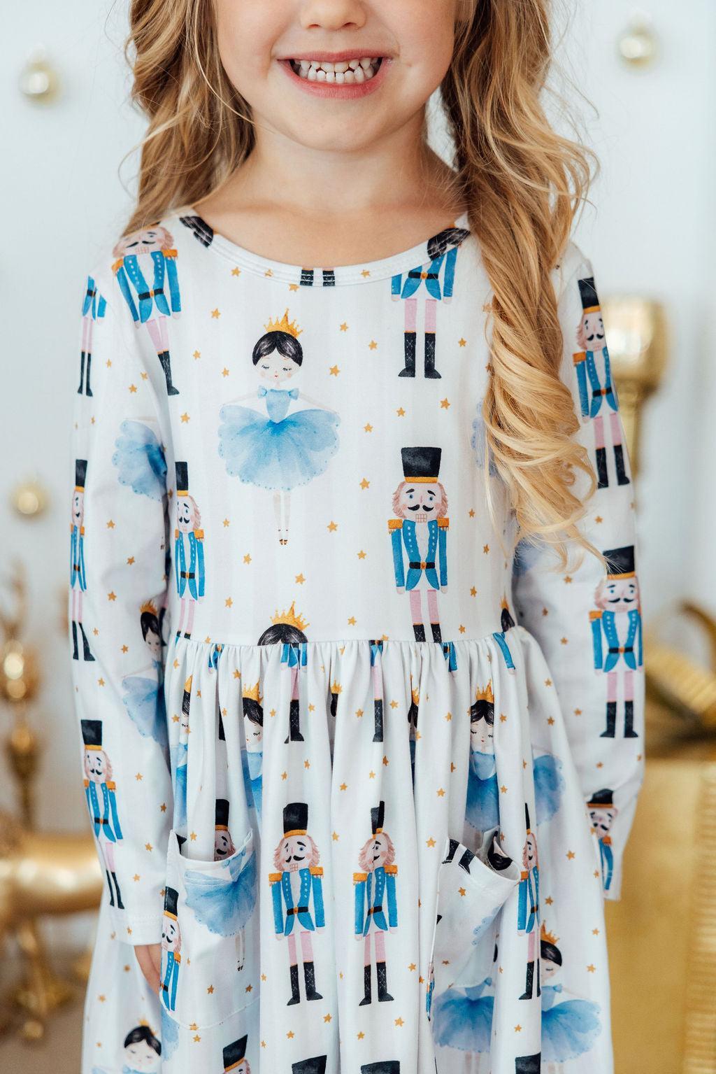Mila & Rose Waltz of the Snowflakes long-sleeve Pocket Twirl Dress, featured product view