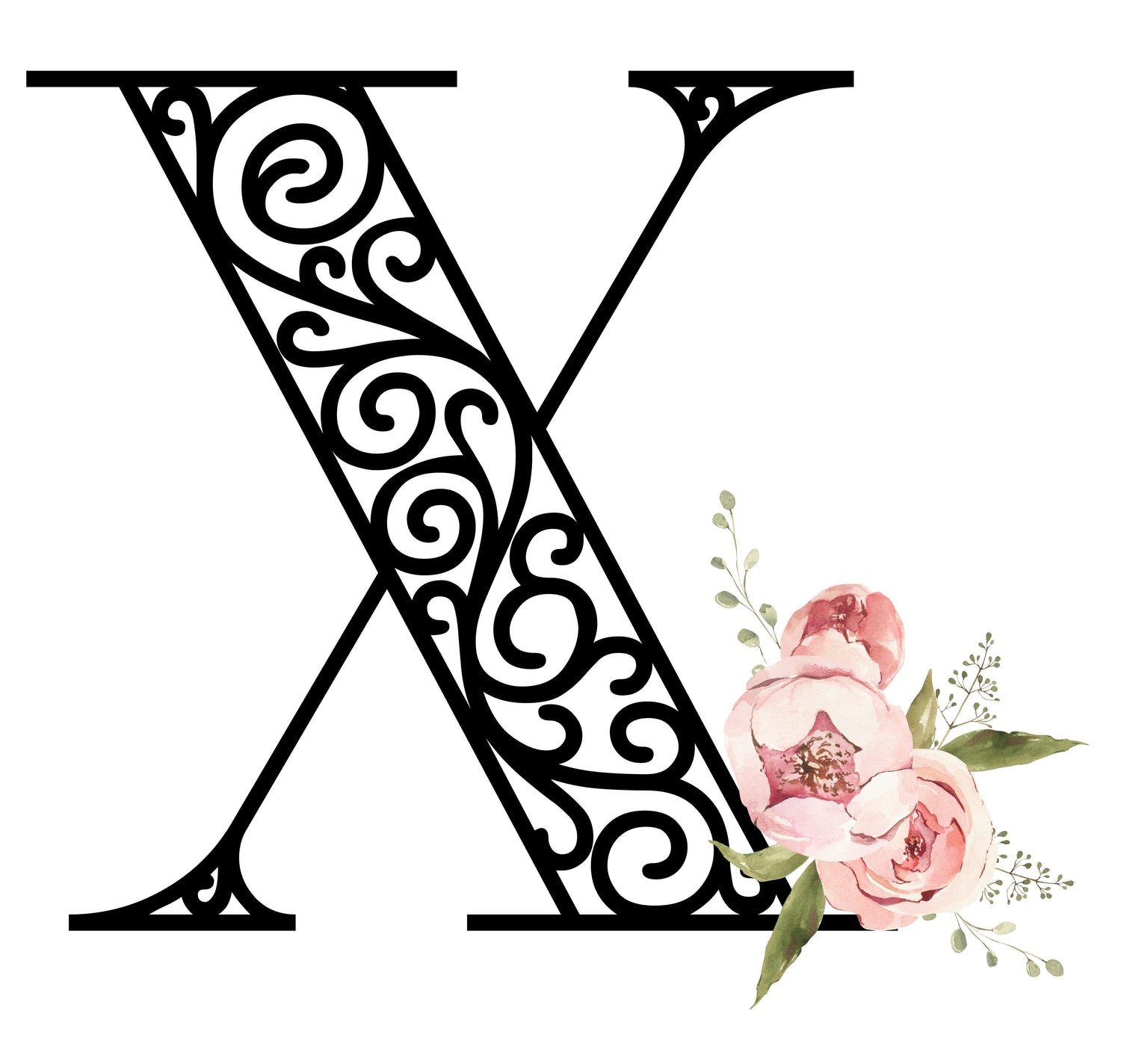 Floral Letters: Letter X - Kids Softstyle Tee - Whippie's