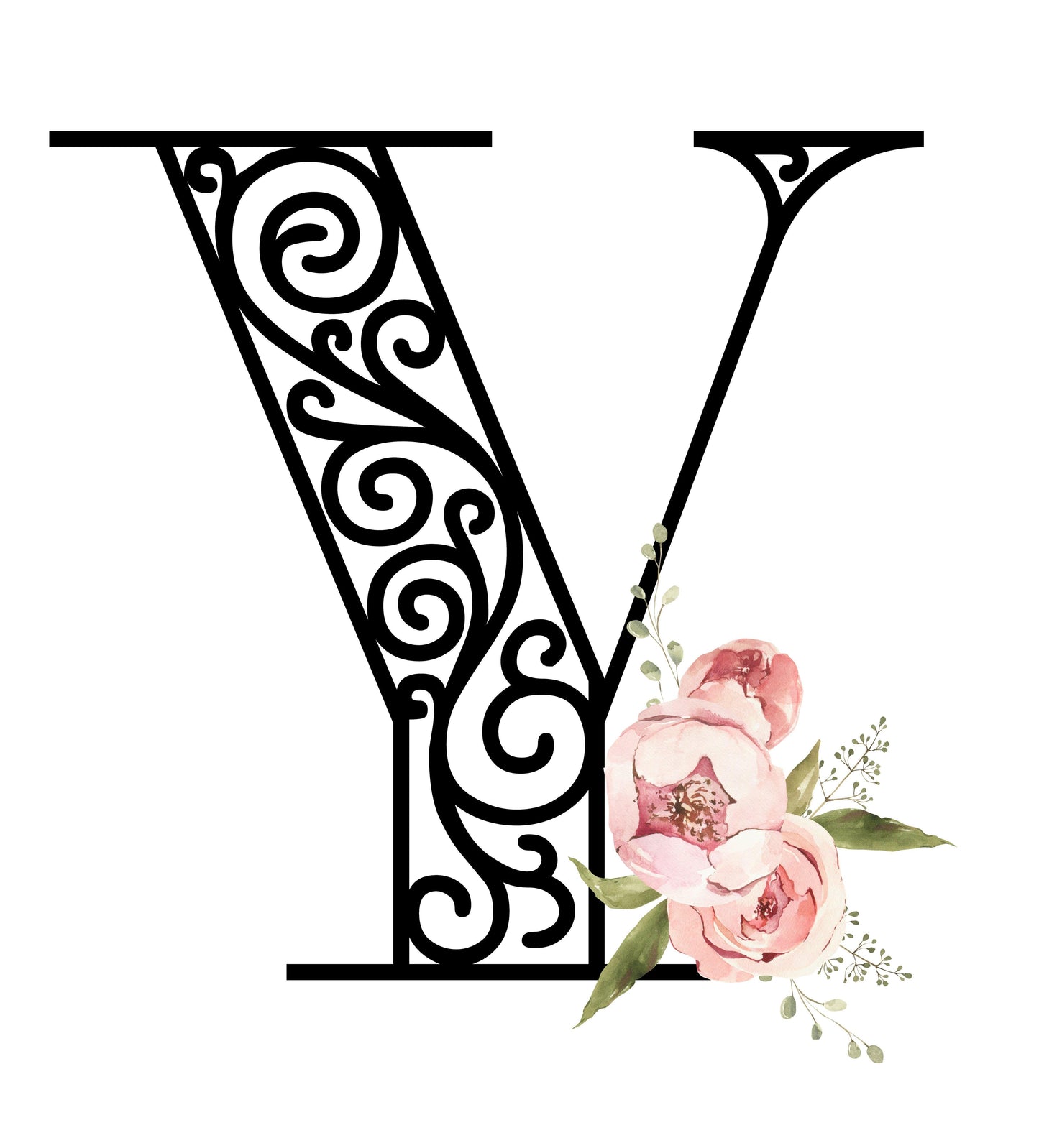 Floral Letters: Letter Y - Kids Softstyle Tee - Whippie's