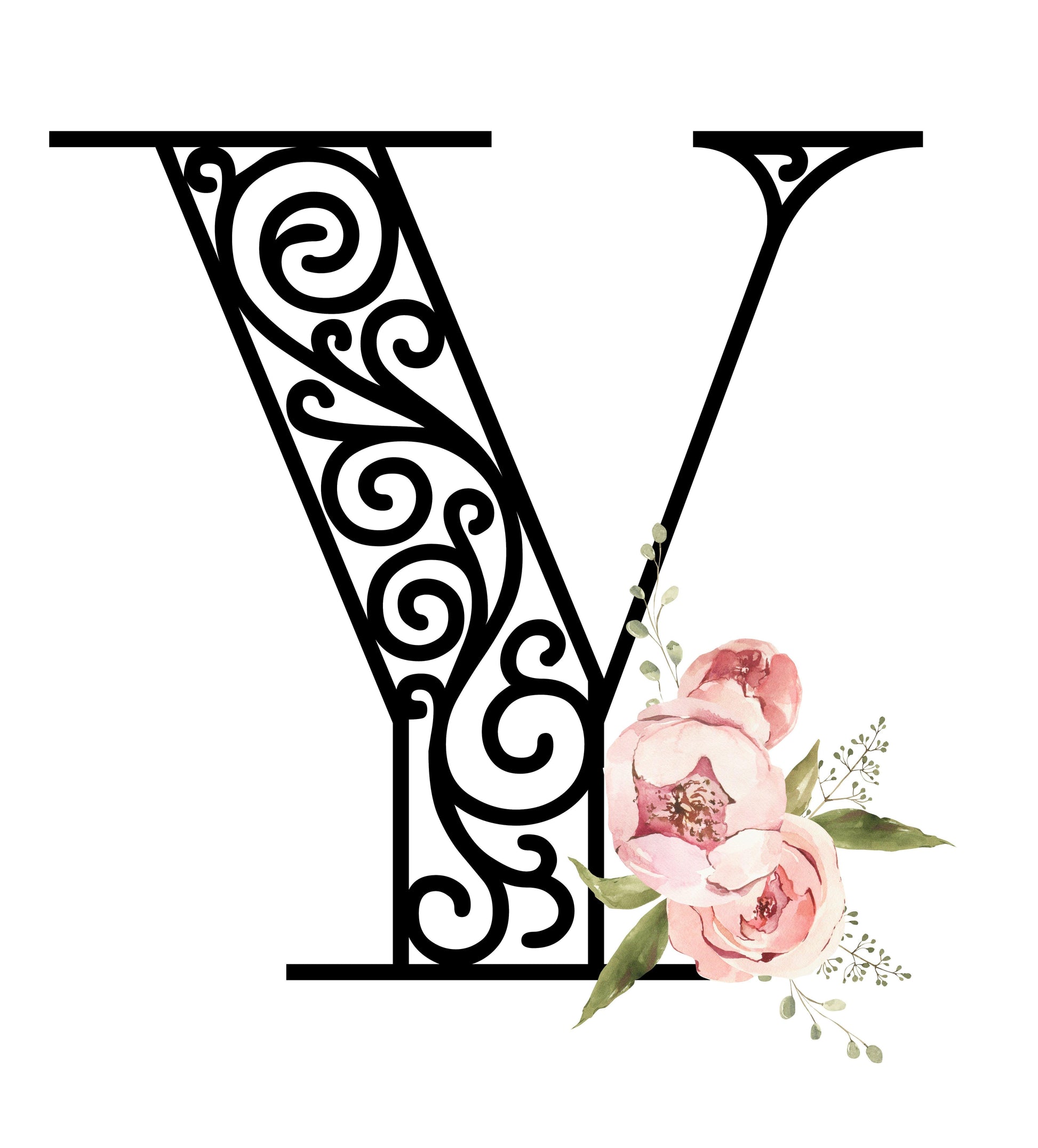 Floral Letters: Letter Y - Kids Softstyle Tee - Whippie's