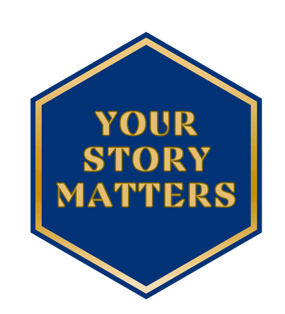 Your Story Matters - Blue and Gold Sign - Unisex T-Shirt - Whippie's