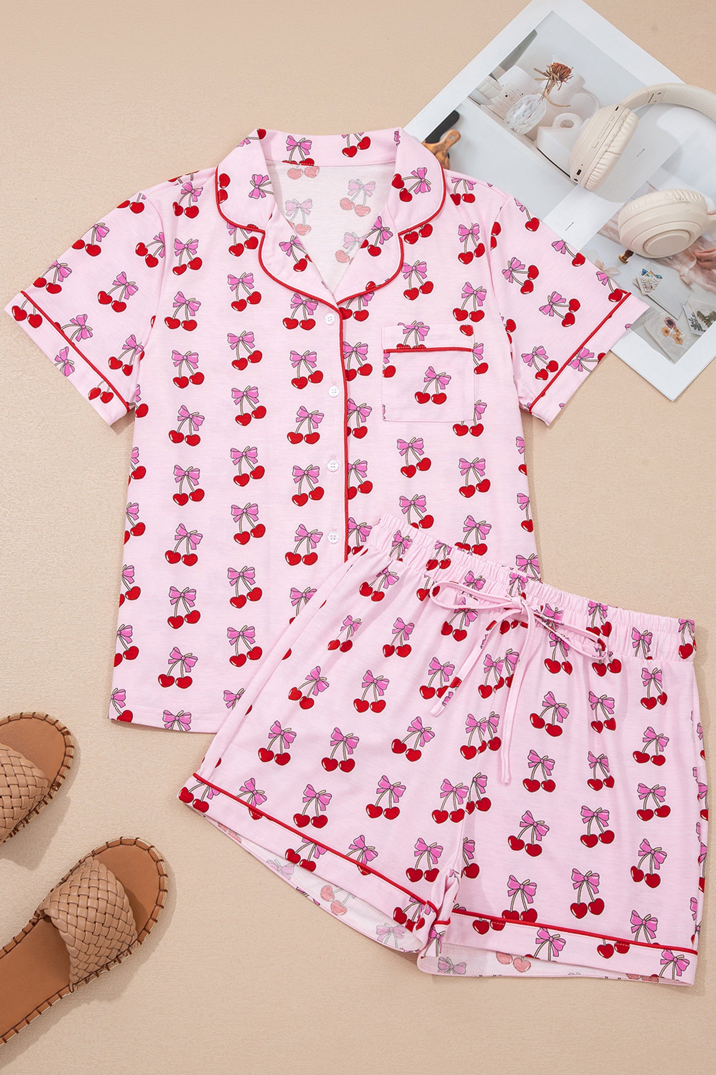 Cute Pajamas | Bow or Cherry Short Pajama Set