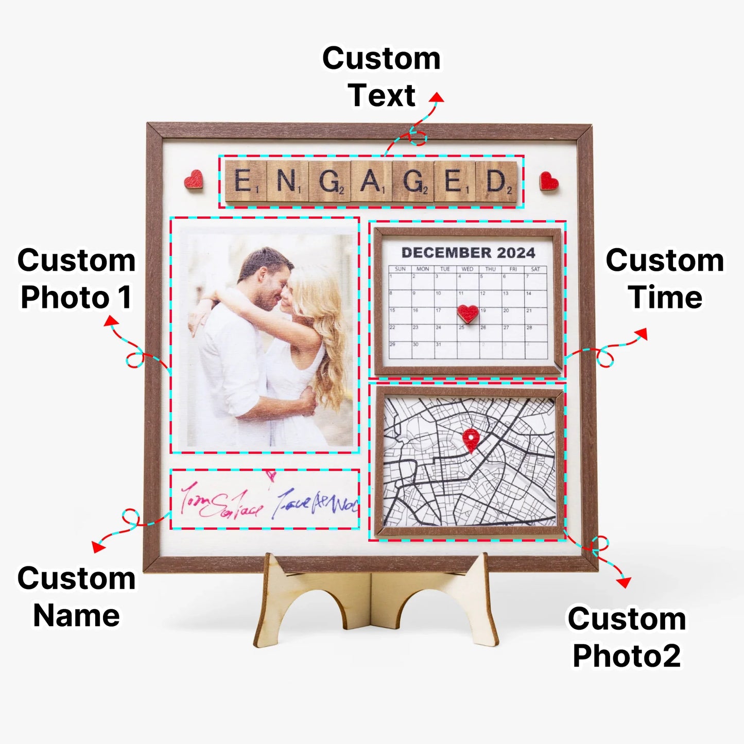 1207. Special Event Frame – Engagement, Wedding, Anniversary Gift - Personalizable - Whippie's