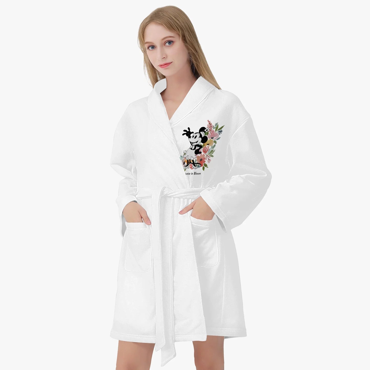 Steamboat Willie - Minnie in Bloom - Women's Loose-fitting Bathrobe - Whippie's