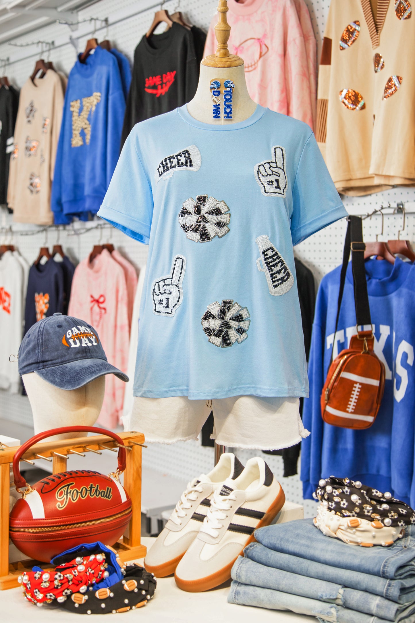 Sequin Cheer Tee | Game Day Spirit Squad Top