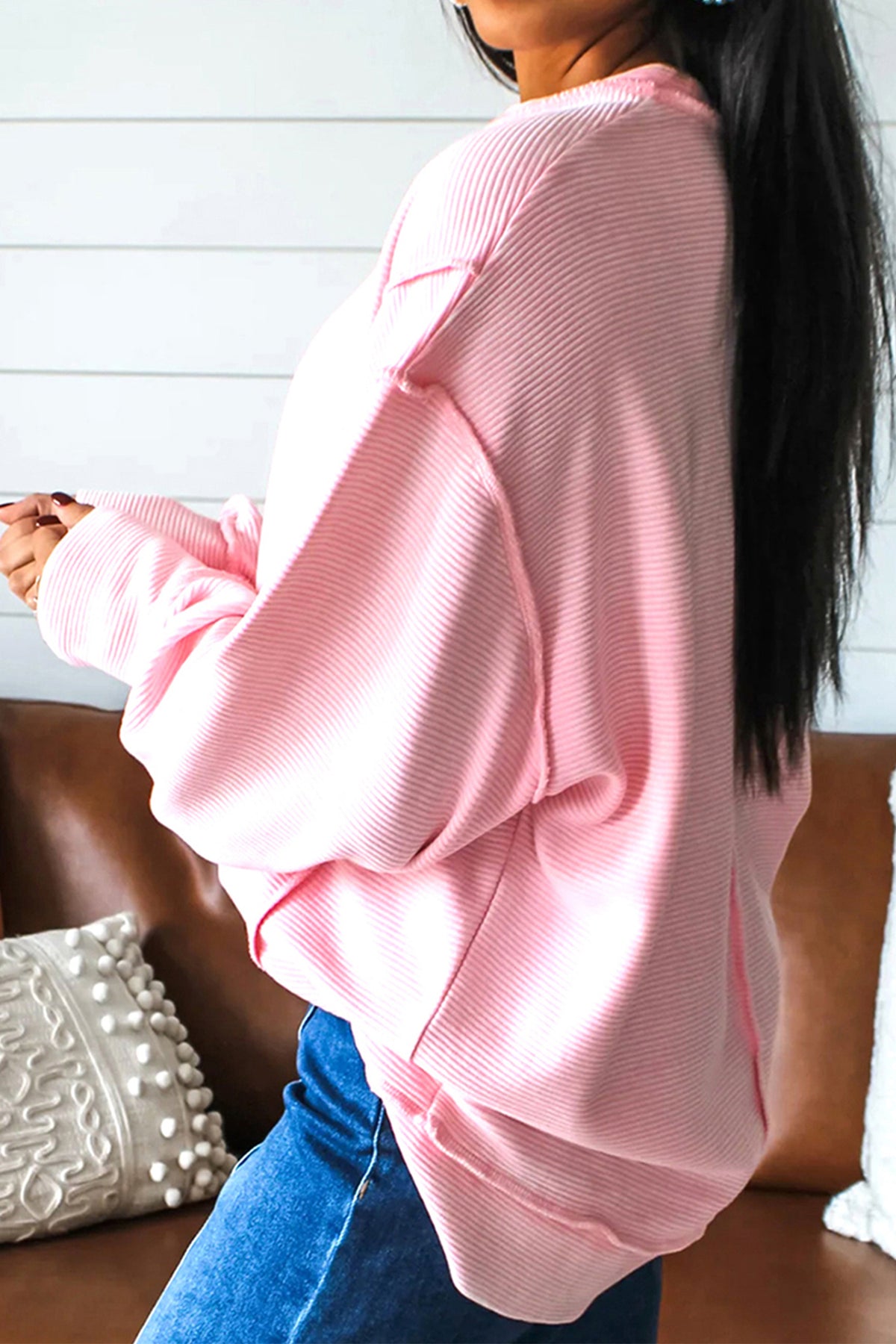 Pink You Are So Loved Valentine's Day Bow Embroidered Pullover Top