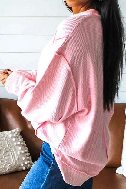 Pink You Are So Loved Valentine's Day Bow Embroidered Pullover Top