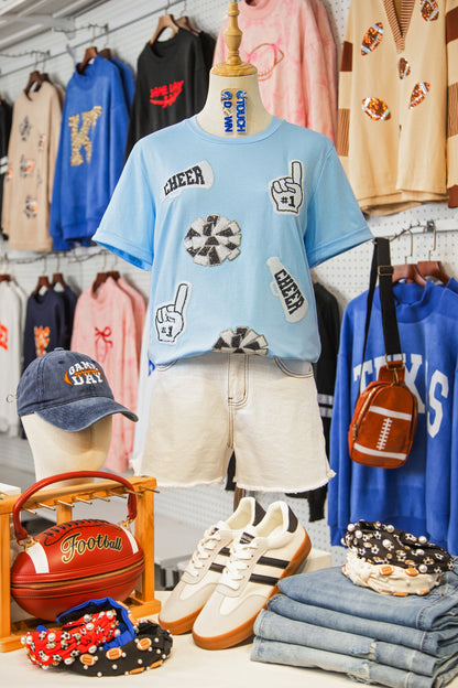 Sequin Cheer Tee | Game Day Spirit Squad Top