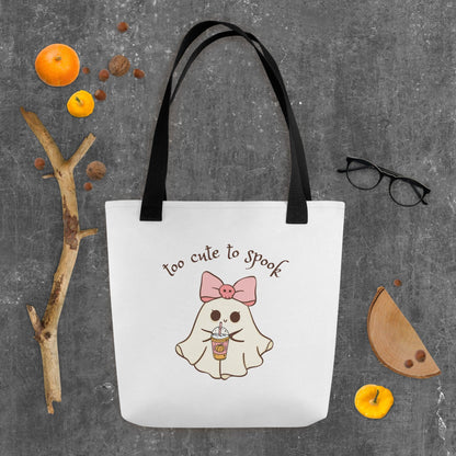 Too Cute to Spook Tote Bag - 👻💖 Carry Your Spooky Spirit with Style! 💖👻 - Whippie's