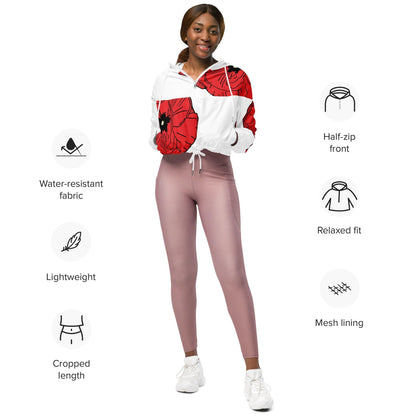 Wizard of Oz - Poppies - Women’s Cropped Windbreaker - Whippie's
