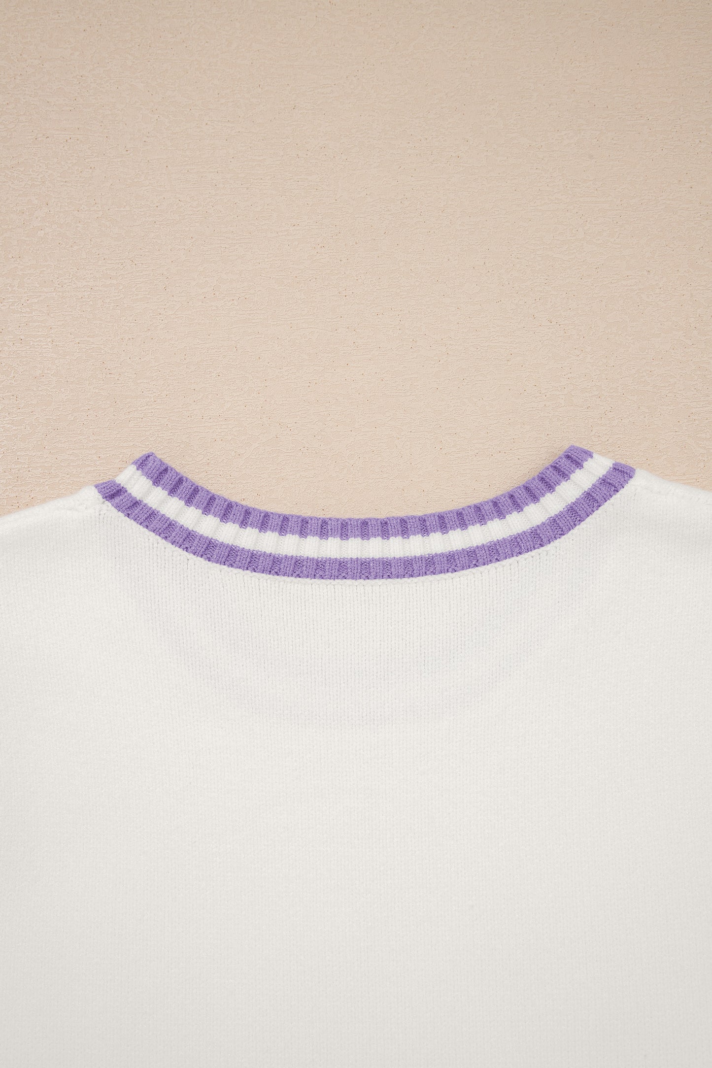 Mardi Gras Sweater | Tinsel Letter Short Sleeve Sweater
