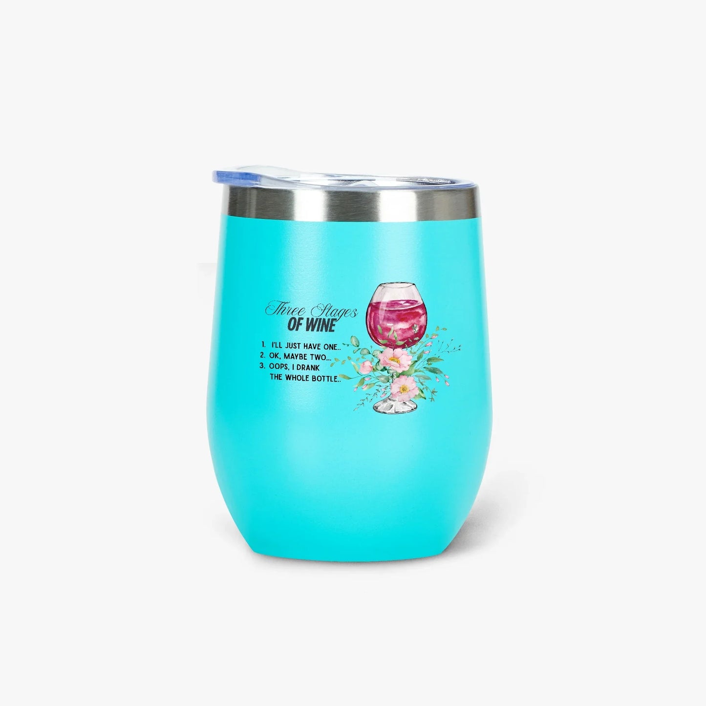 428. Three Stages of Wine 12oz Egg Shaped Insulated Tumbler - FREE Shipping! - Whippie's