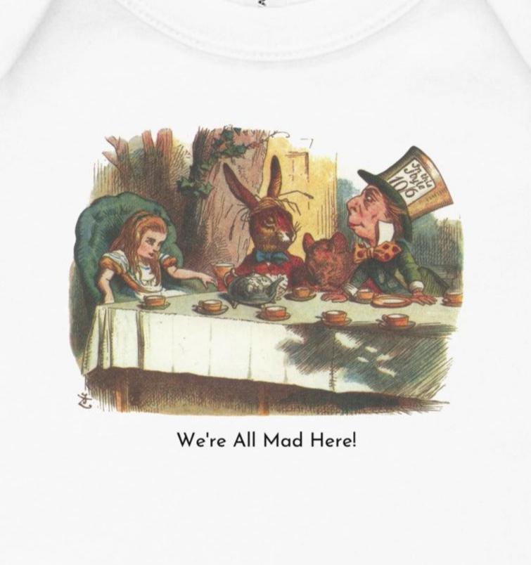 Alice in Wonderland - Mad Tea Party - Baby Short Sleeve One Piece - Whippie's