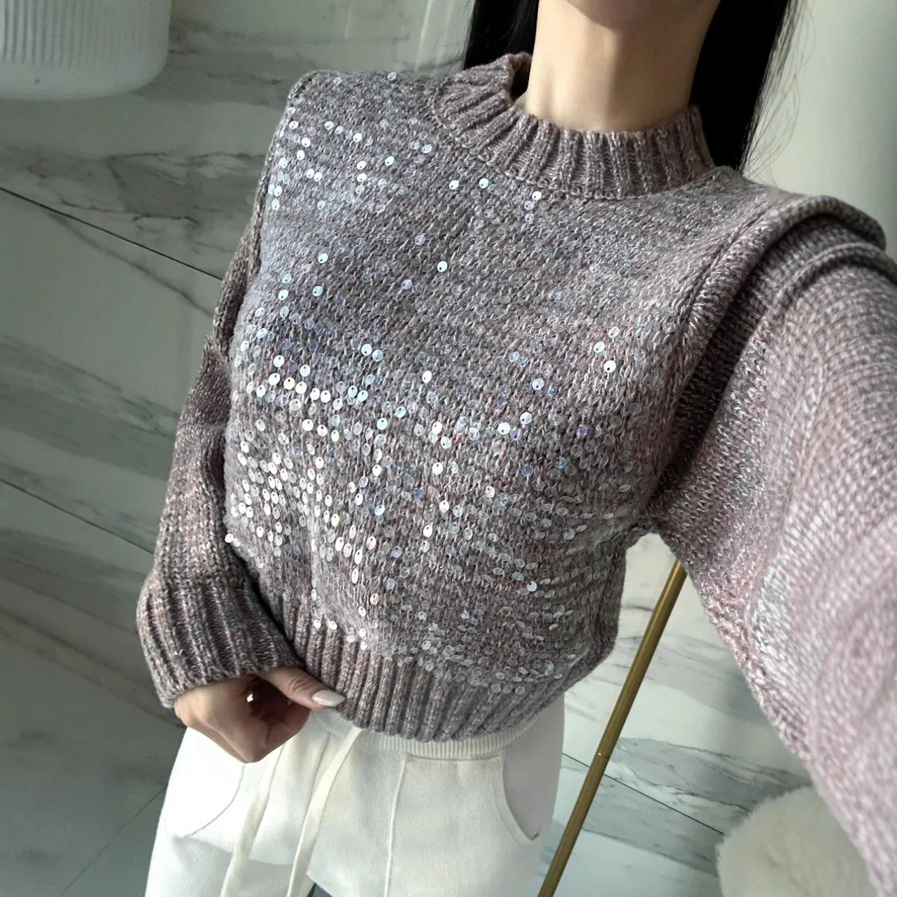 Holiday Sequin Sweater