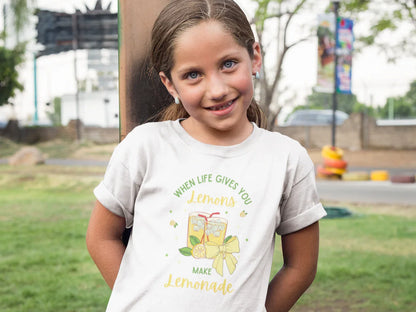 Squeeze the Day: Kids' Bow Lemonade T-Shirt - Make Life Sweet!
