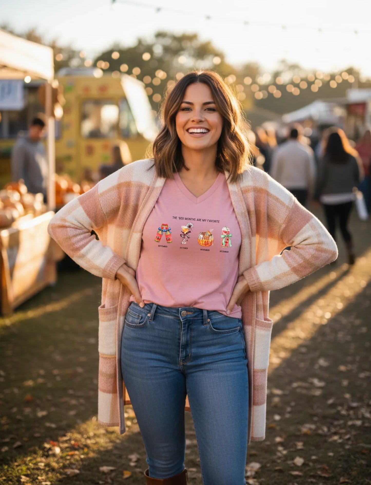 The 'Ber Months Are My Favorite - Cocktail V-Neck Tee