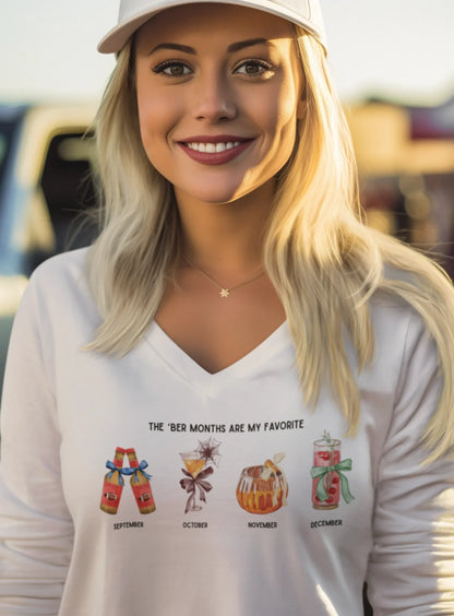 The 'Ber Months Are My Favorite - Cocktail V-Neck Tee