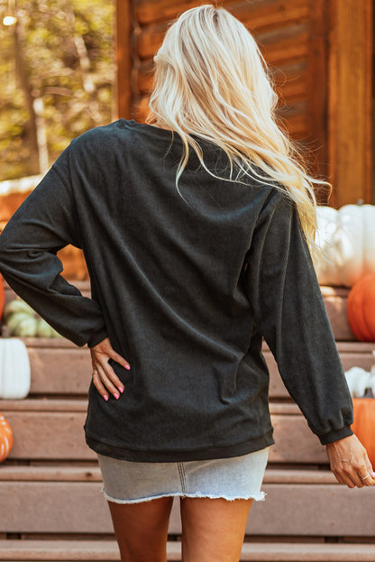 Pumpkin Spice Baby Sweatshirt | Dark Grey Textured Pullover