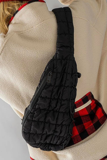 Marshmallow Quilted Sling Bag | Drawstring Crossbody Bag