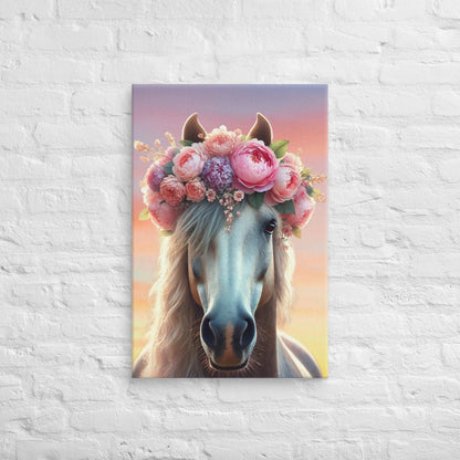 Flower Crown Horse Canvas Print - A Touch of Whimsy 💐🐴 - Whippie's