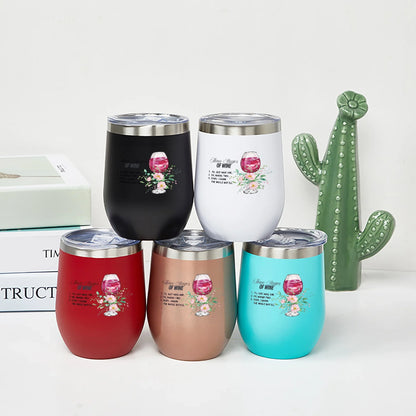 428. Three Stages of Wine 12oz Egg Shaped Insulated Tumbler - FREE Shipping! - Whippie's