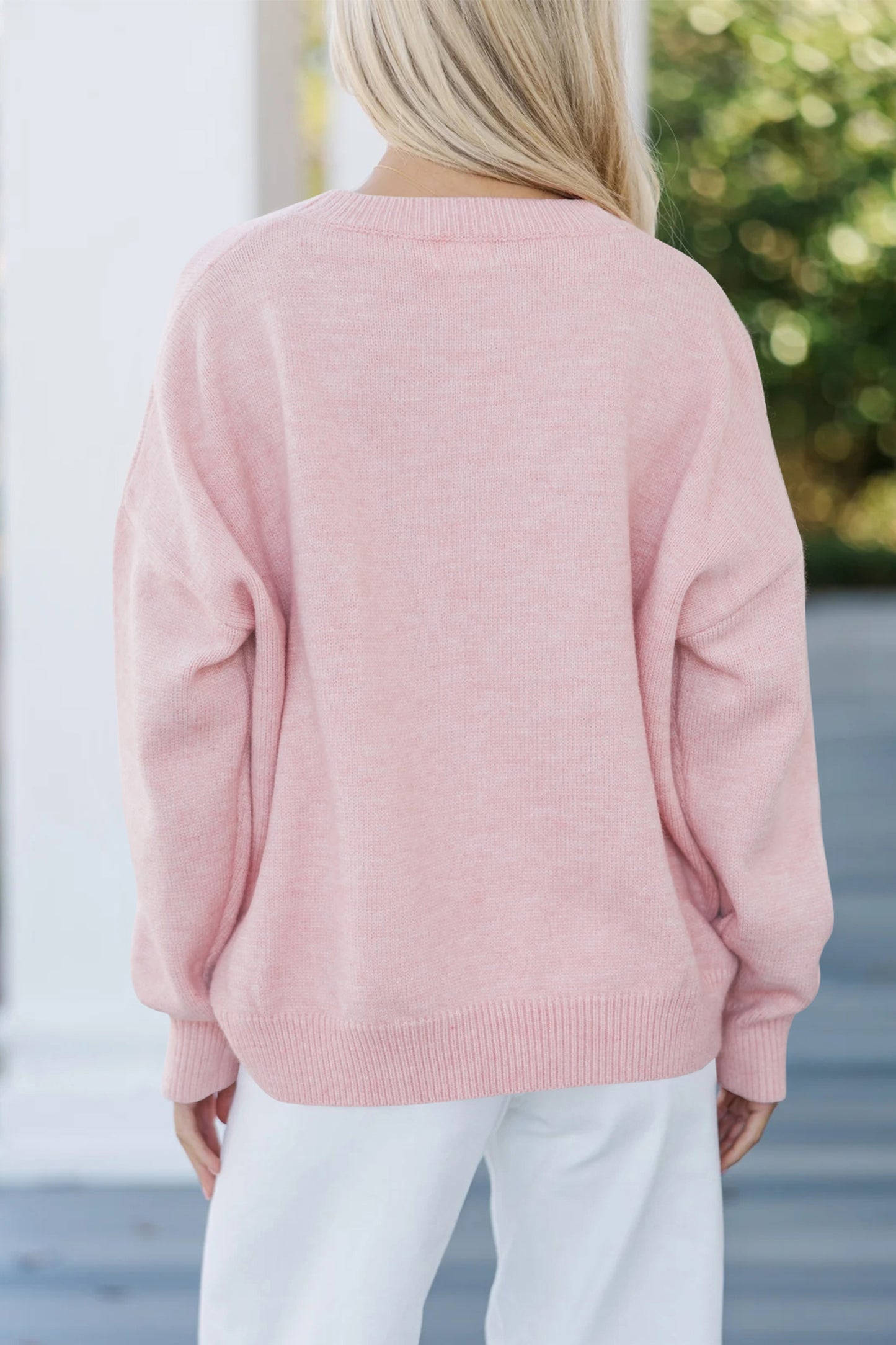 Baggy Love Sweater | Pink Graphic Pullover