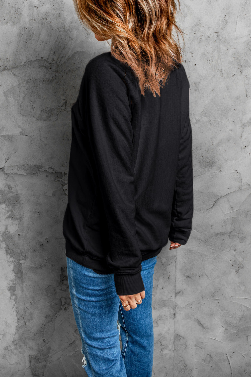 Spooky Rhinestone Halloween Sweatshirt | Black Pullover