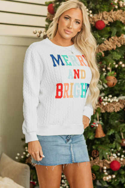 Merry and Bright Cable Knit Pullover