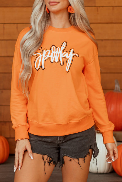 Spooky Halloween Sweatshirt | Grapefruit Orange Pullover