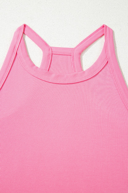 Sachet Pink Ribbed Tank Top and Sweatpants Set