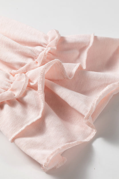 Gossamer Pink Long Sleeve Ruffle Cuff Top