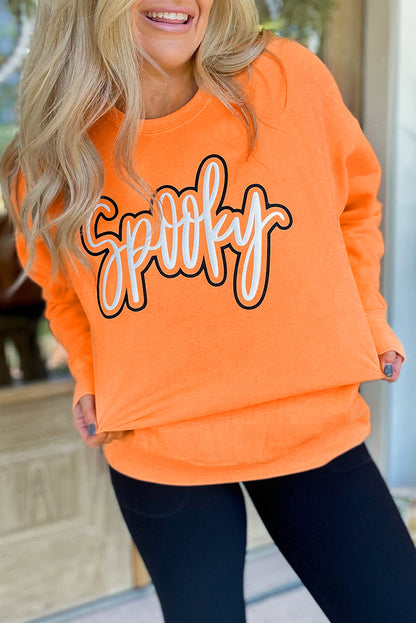 Spooky Halloween Sweatshirt | Grapefruit Orange Pullover
