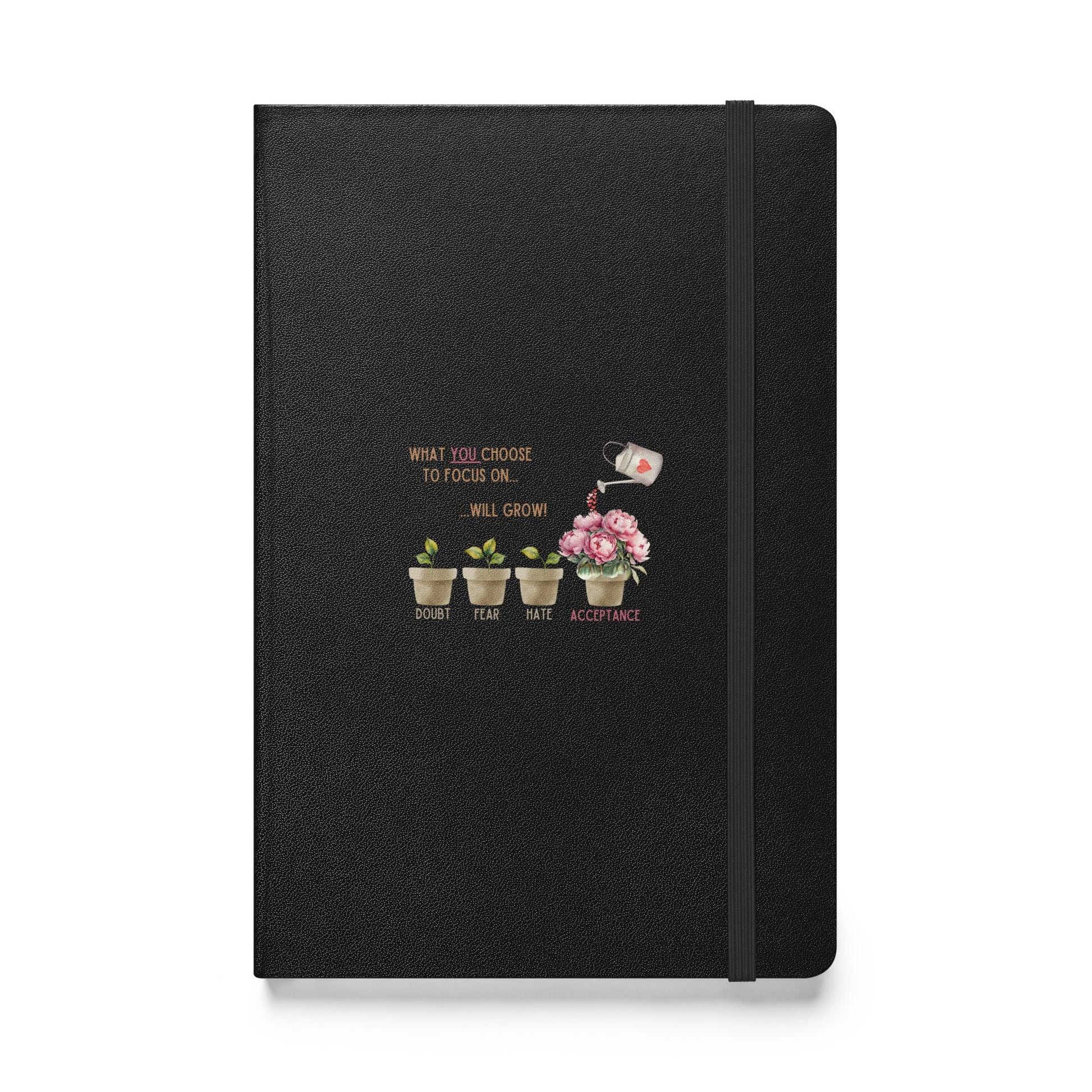 What You Choose to Focus On... Will Grow!" Hard Cover Notebook - 🌱 Cultivate Positivity and Watch Your Dreams Blossom! 🌱 - Whippie's