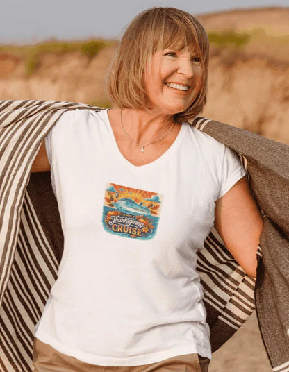 Family Thanksgiving Cruise - Ladies' V-Neck T-Shirt - Personalizable - Whippie's