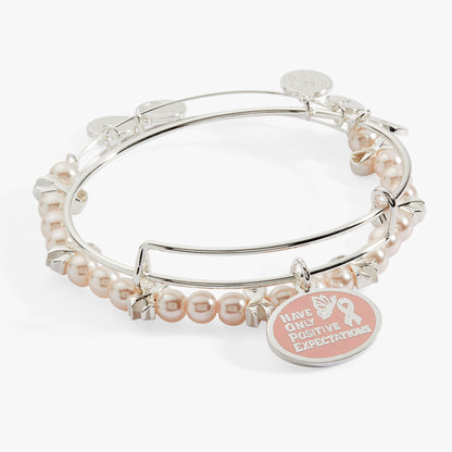 HOPE Breast Cancer Awareness Charm Bangle Set of 2