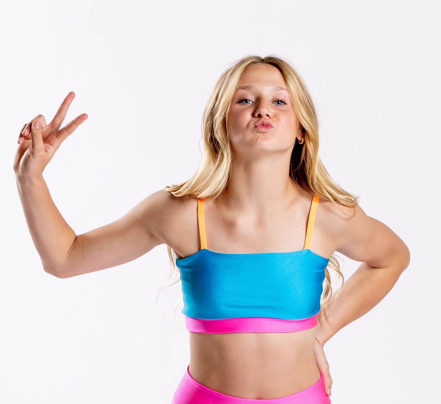 Tri-Color Girls Dance Top