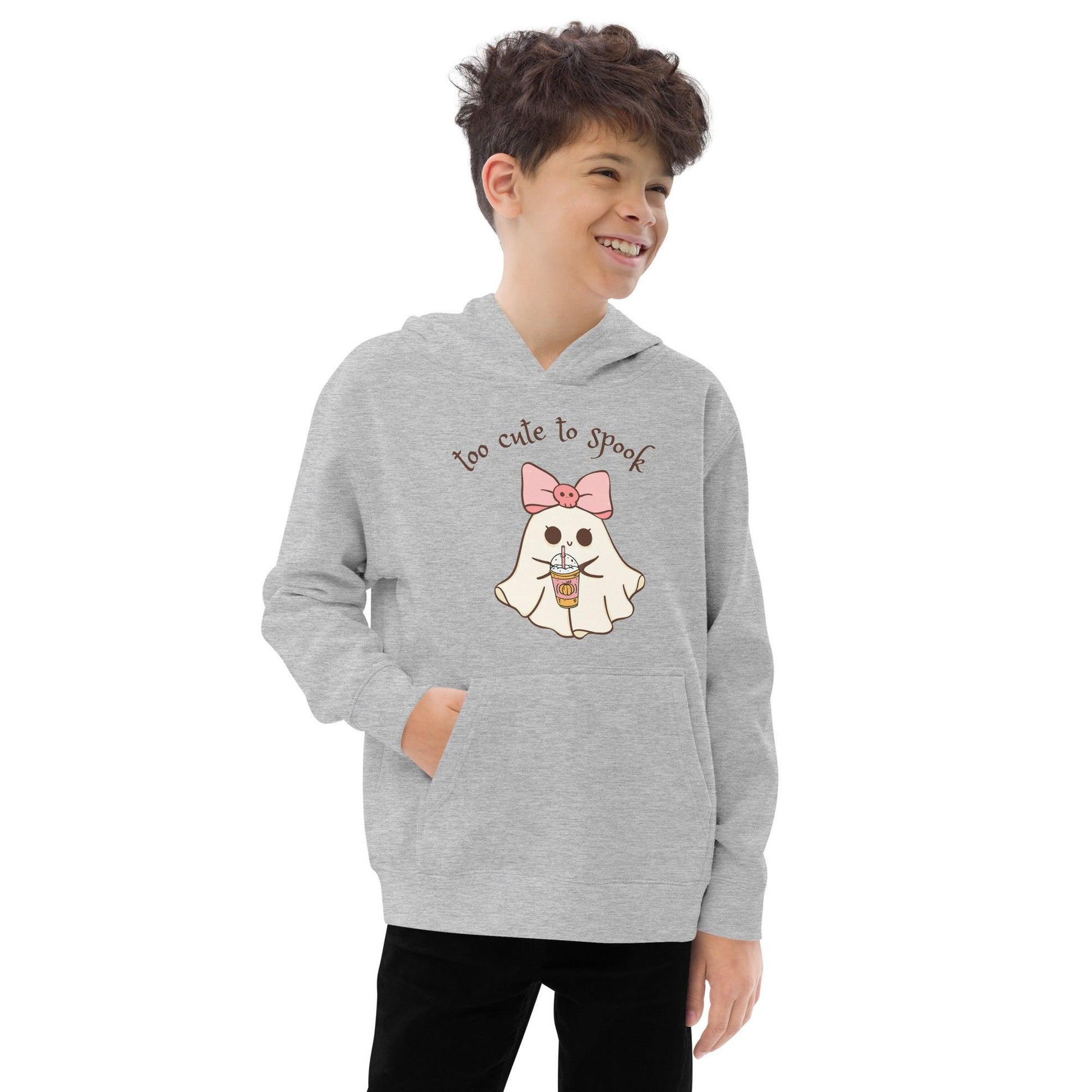 Too Cute to Spook Kids Fleece Hoodie - 👻💖 Stay Cozy and Spooky! 💖👻 - Whippie's