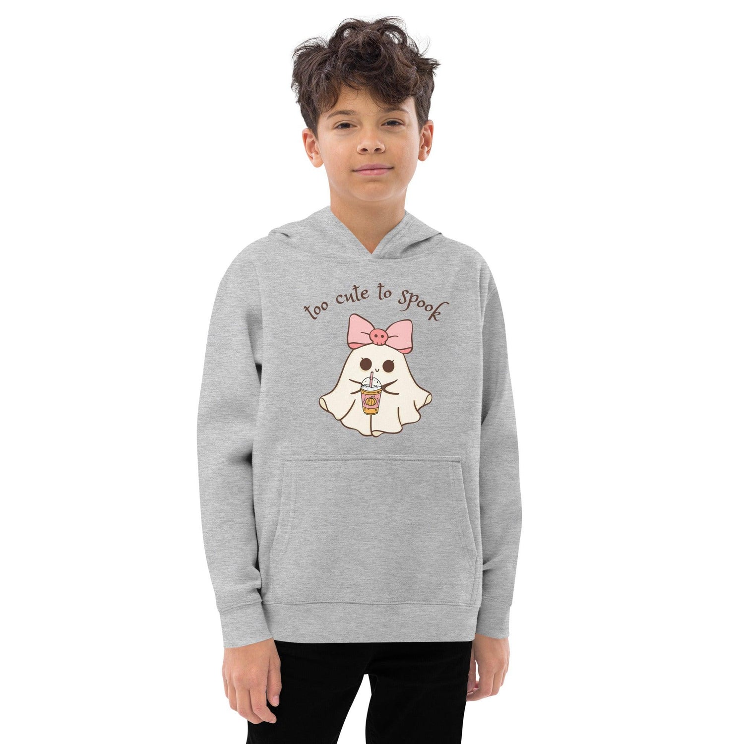 Too Cute to Spook Kids Fleece Hoodie - 👻💖 Stay Cozy and Spooky! 💖👻 - Whippie's
