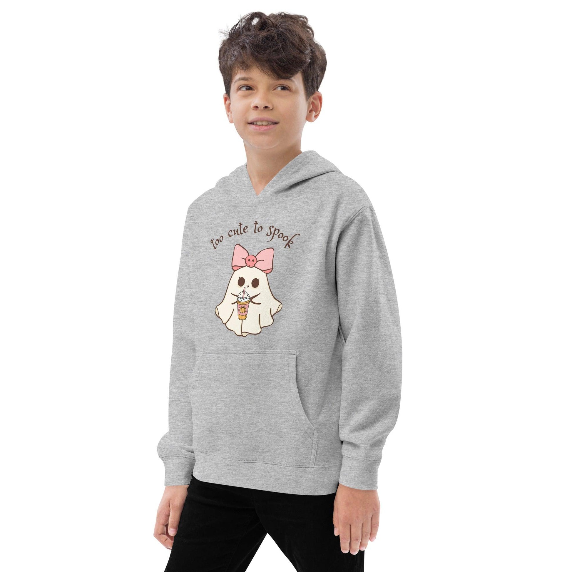 Too Cute to Spook Kids Fleece Hoodie - 👻💖 Stay Cozy and Spooky! 💖👻 - Whippie's