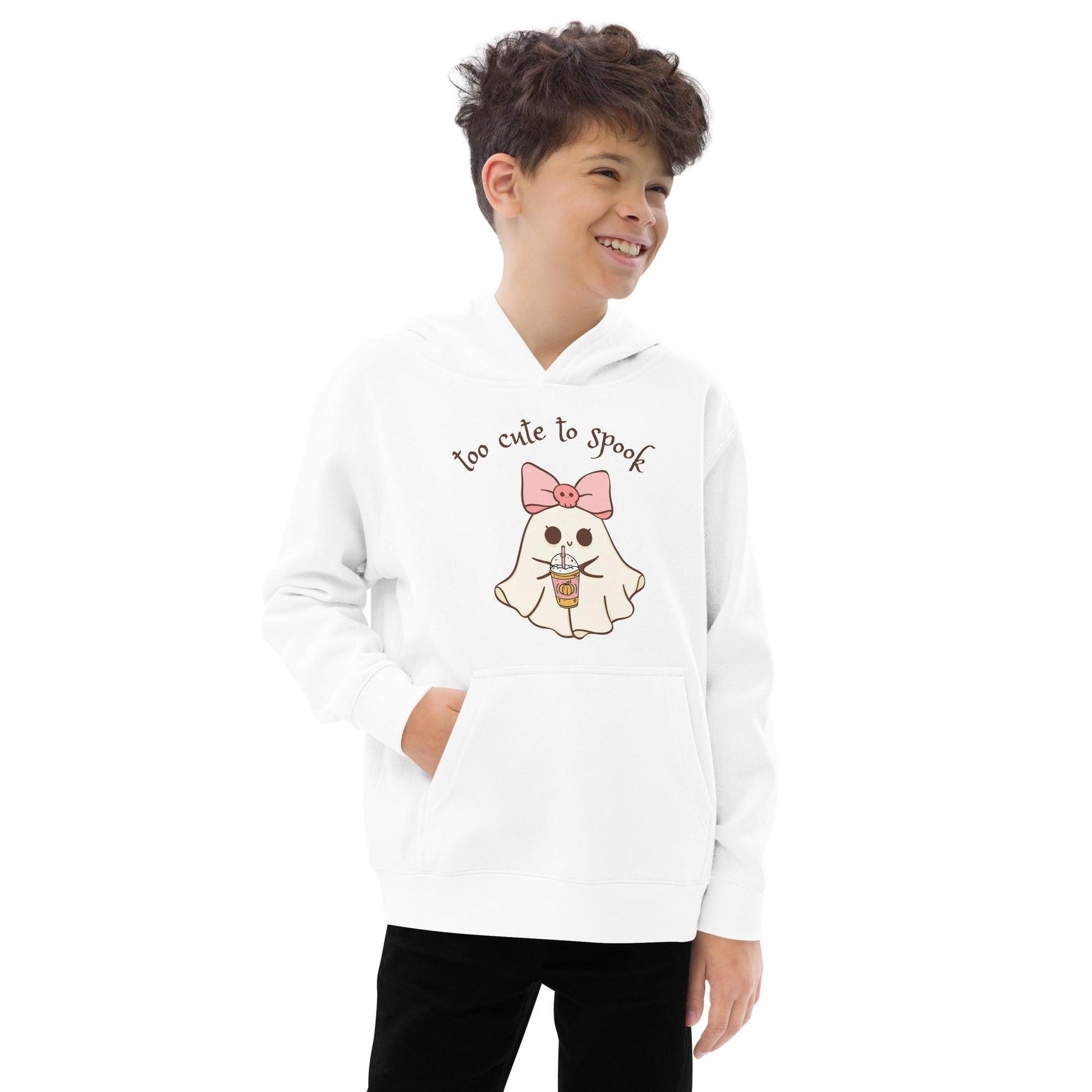 Too Cute to Spook Kids Fleece Hoodie - 👻💖 Stay Cozy and Spooky! 💖👻 - Whippie's
