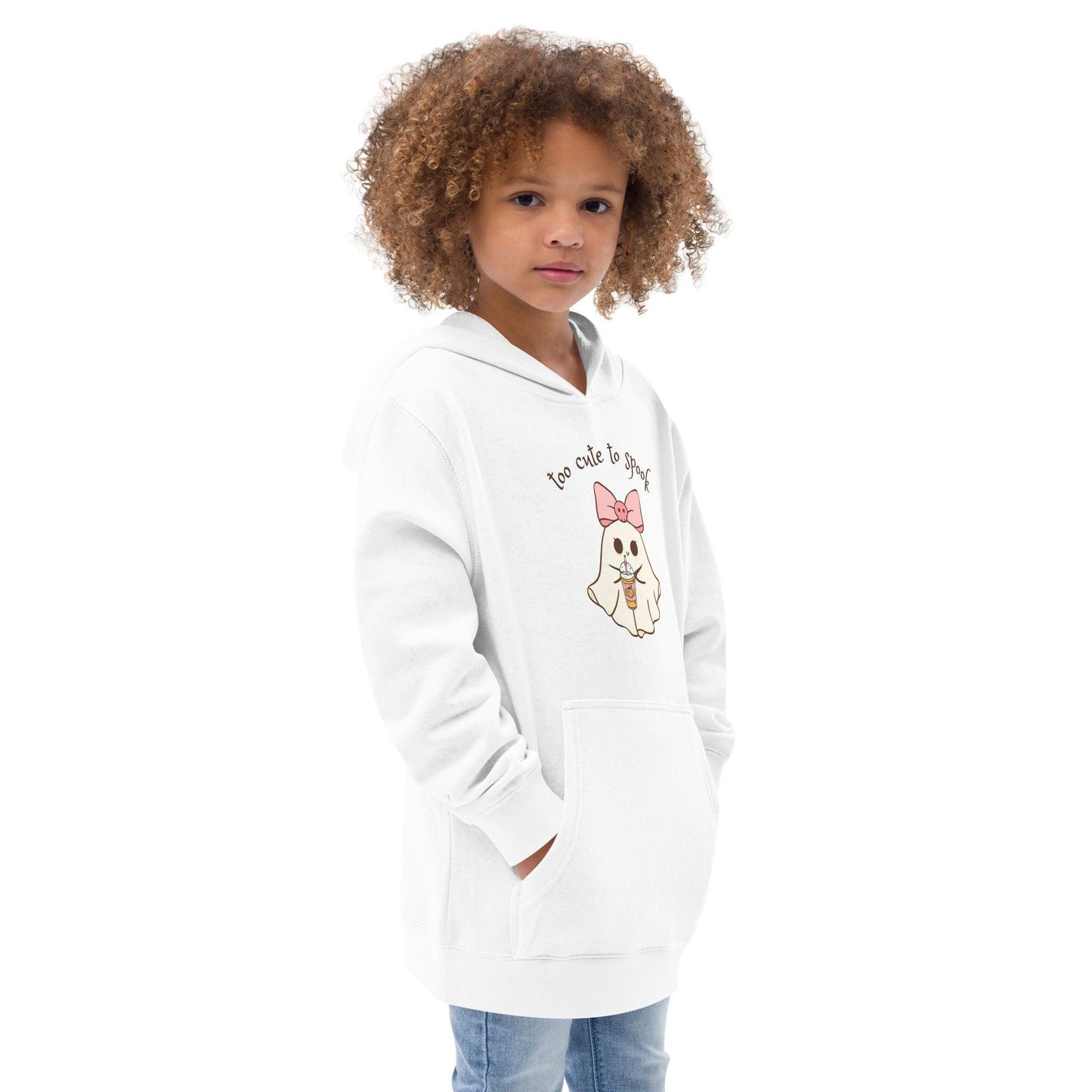 Too Cute to Spook Kids Fleece Hoodie - 👻💖 Stay Cozy and Spooky! 💖👻 - Whippie's