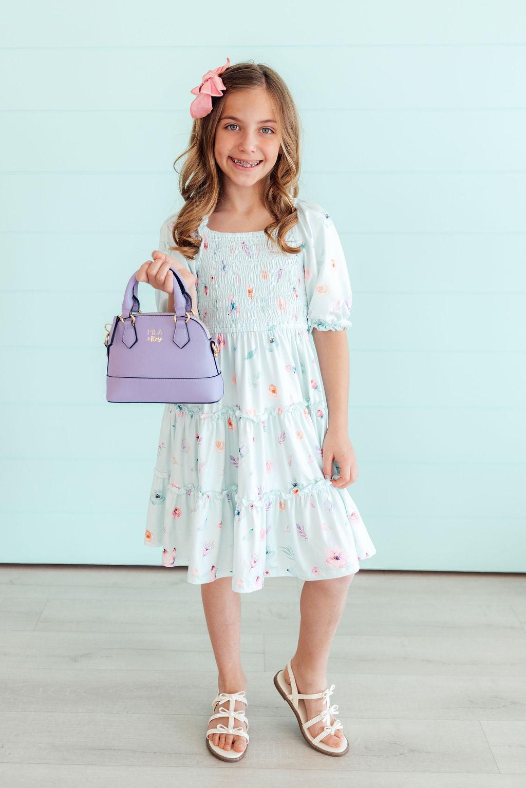Mila & Rose Butterfly Ballet Smocked Ruffle Dress, additional product view 3
