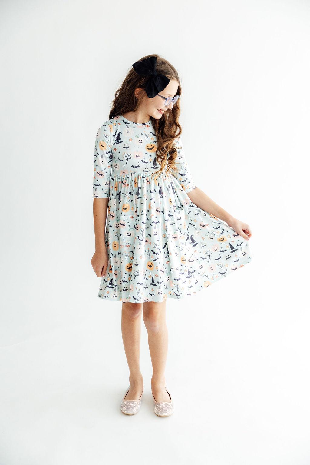 Mila & Rose Ghouls Rule 3/4-sleeve Pocket Twirl Dress, additional product view 6