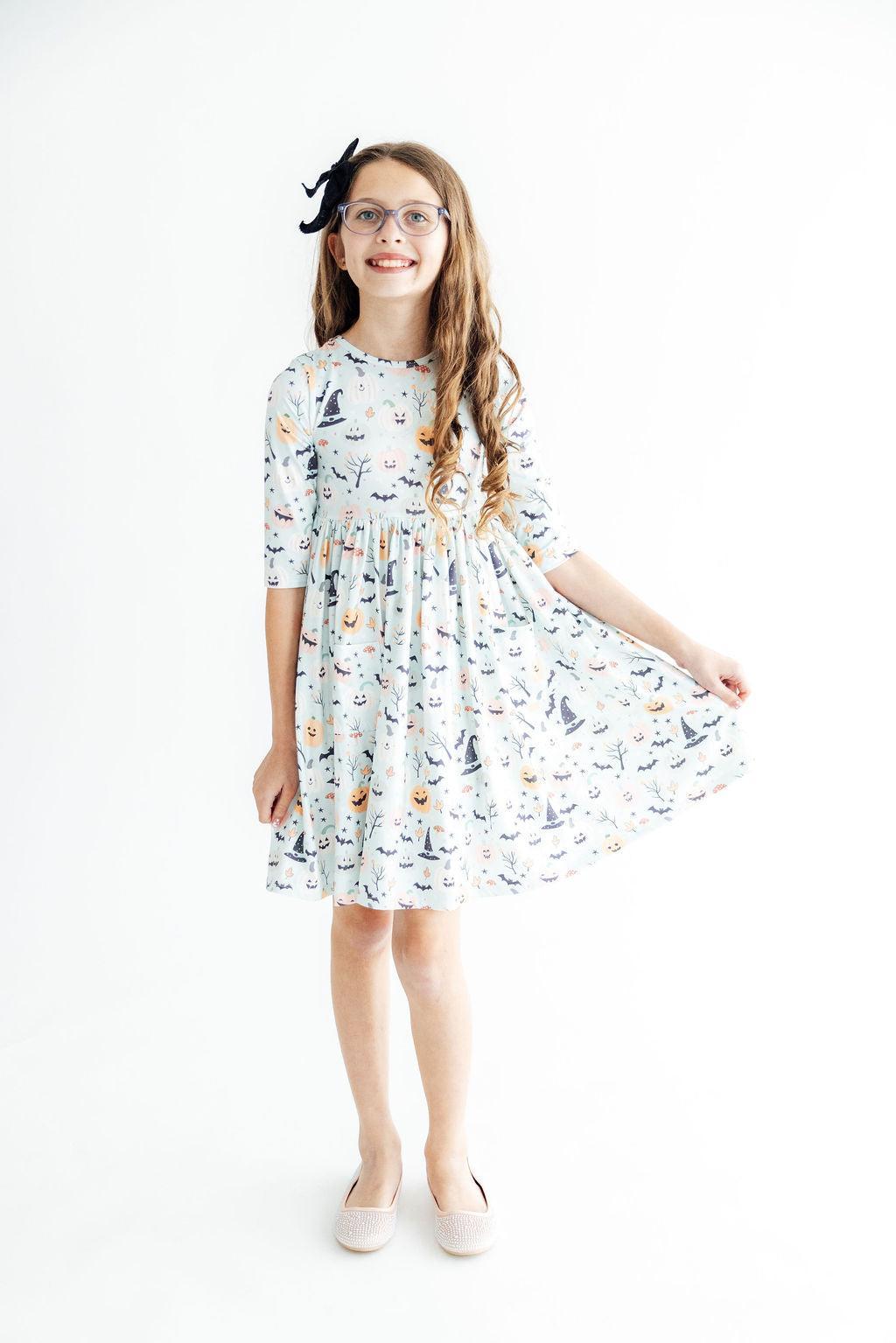 Mila & Rose Ghouls Rule 3/4-sleeve Pocket Twirl Dress, additional product view 7