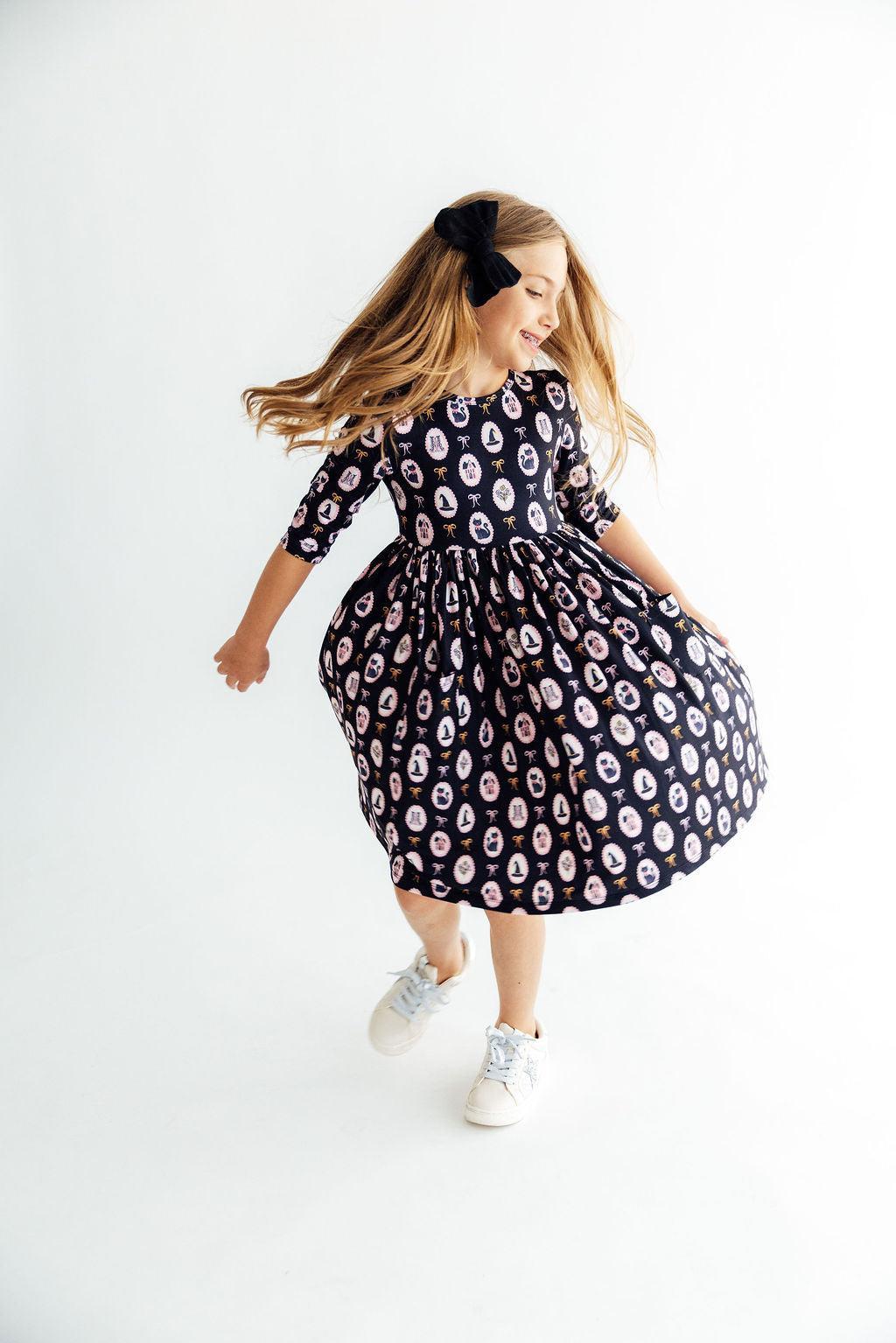Mila & Rose Hocus Pocus 3/4-sleeve Pocket Twirl Dress, additional product view 5