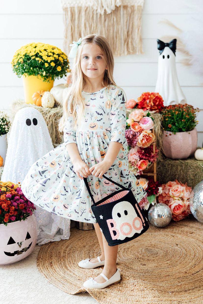 Mila & Rose Ghouls Rule 3/4-sleeve Pocket Twirl Dress, additional product view 3