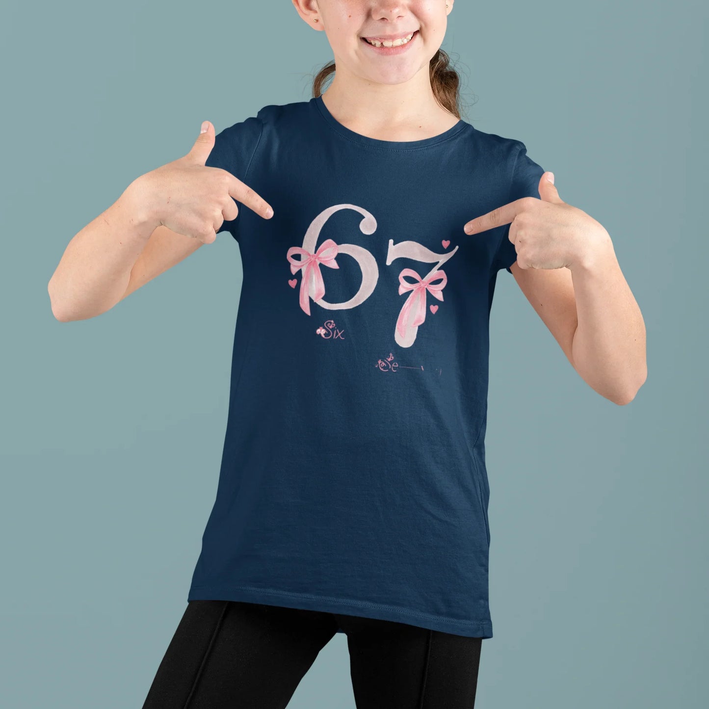 6 - 7 Pink Bow TikTok Trend Princess Tee