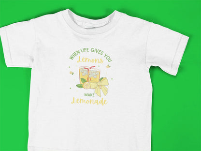 Squeeze the Day: Kids' Bow Lemonade T-Shirt - Make Life Sweet!