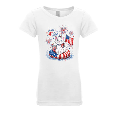 White - N3710 - FRONT USA 250 Cat Girls Tee